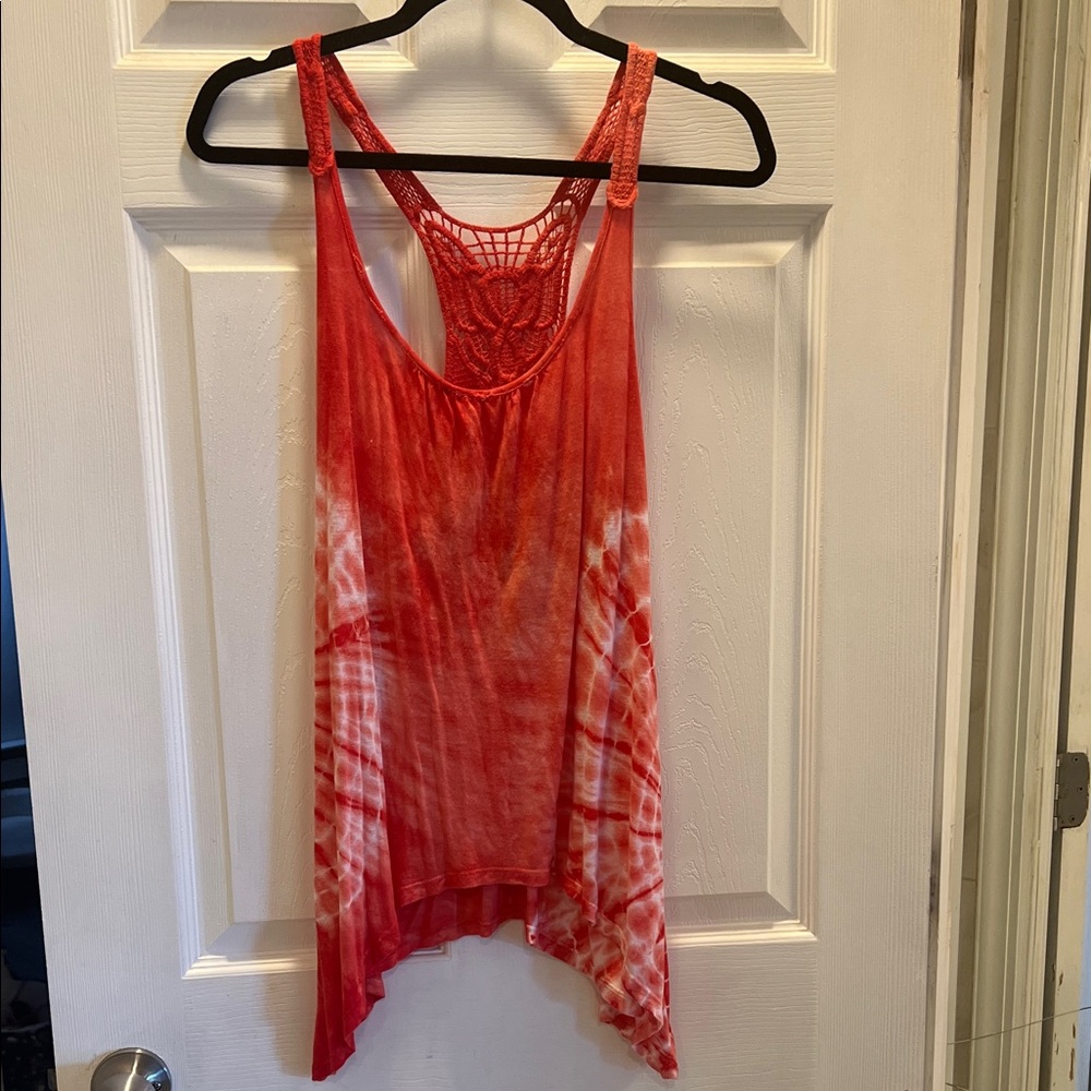 OrangeTie-Dye Tank with Crochet Back